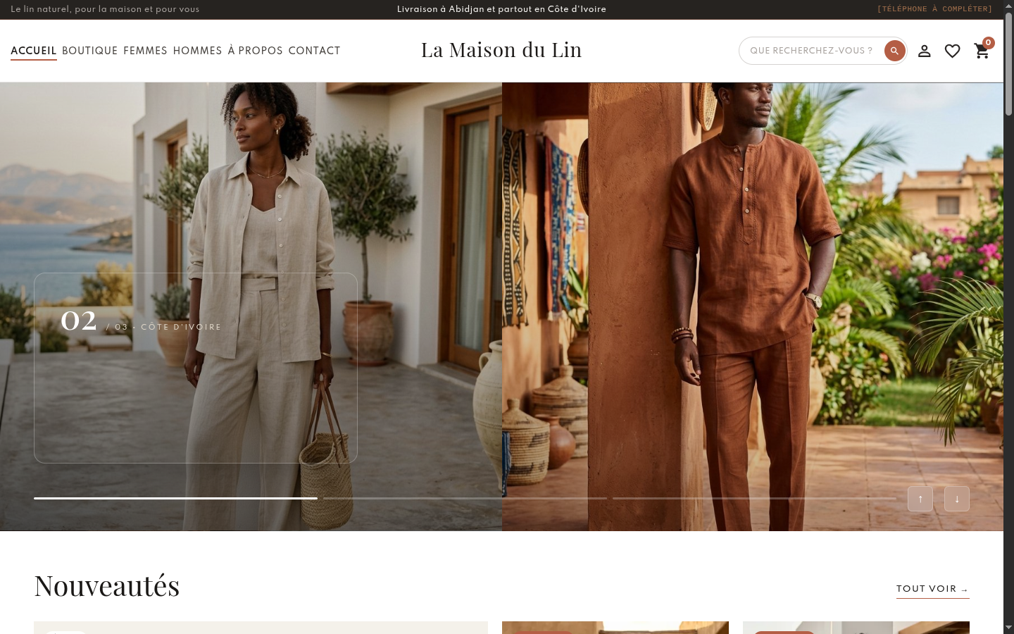 Aperçu du projet La Maison du Lin : plateforme e-commerce de textiles en lin